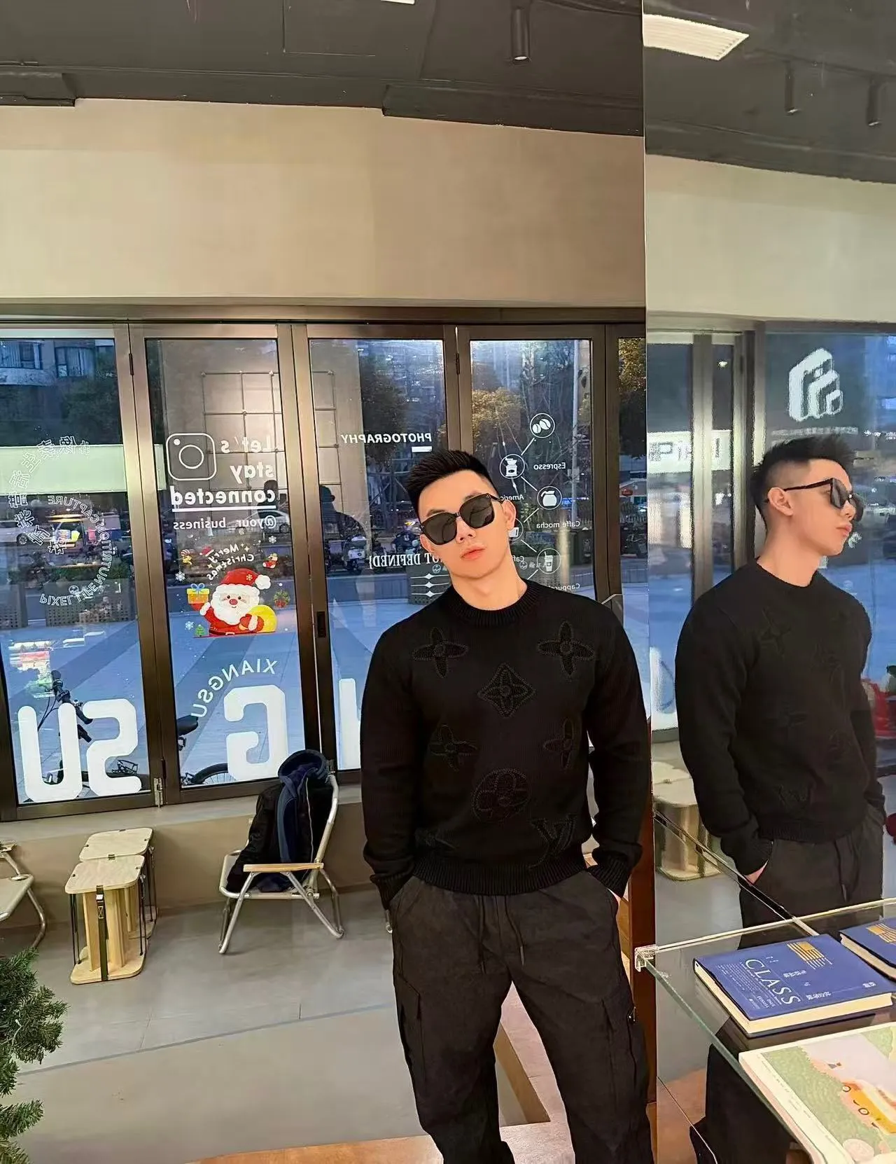 Louis Vuitton/25Fw dark embroidered jacquard sweater